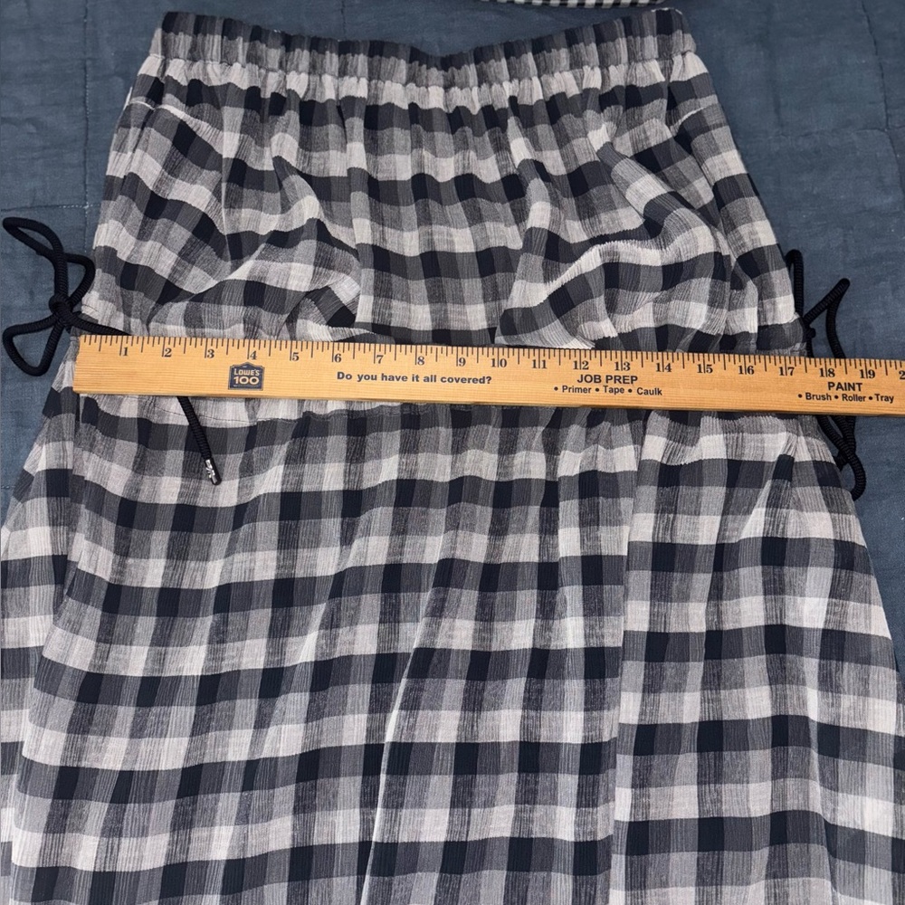 Emporio Armani Strapless Gingham Maxi Dress NWOT EU 44 US 10-12 Navy Blue/White - Picture 9 of 11